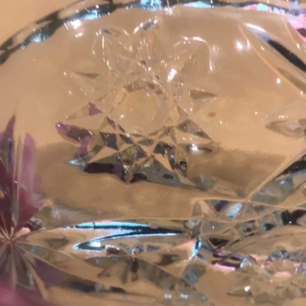 Oval Clear Crystal Glass Divided Candy Nut Relish  Serving Dish